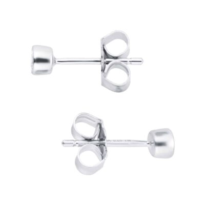 Silver & Diamond 0.10ct Besel Stud Earrings